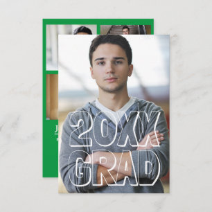 Block Letters Green 3x5 - Graduation Announcement