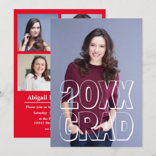 Block Letters Red - Graduation Announcement
