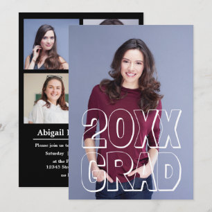 Block Letters White - Graduation Announcement