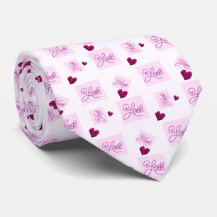 Block love heart pattern2 tie