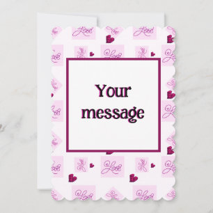 Block love heart pattern holiday card