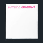 Block Name Any Colour Personalised Name Notepad<br><div class="desc">Add your custom name to this simple and cute notepad. Feel free to personalise and customise. Edit and colour options are available.</div>