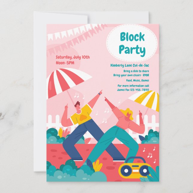 Block Party 2 Invitation (Front)