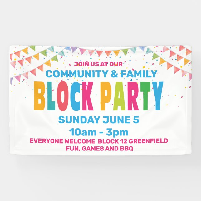BLOCK PARTY Banner  (Horizontal)