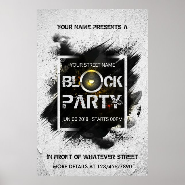 Block Party custom invitation Poster (Front)