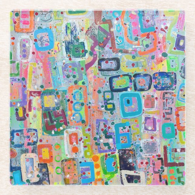 Block Party Glass Coaster (Front)