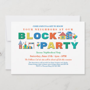 Block Party Invitation Custom