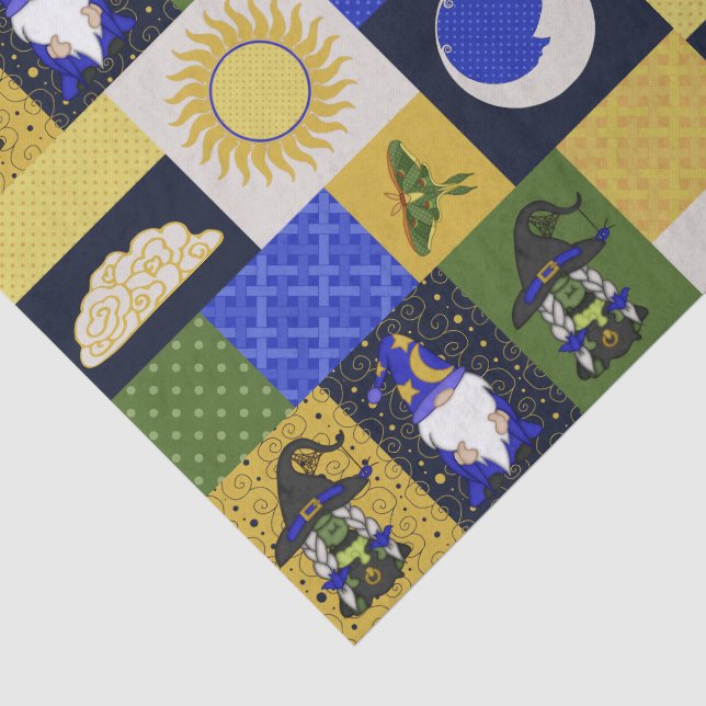 Block Patchwork (Midnight Hearth) Tissue Paper (Detail)