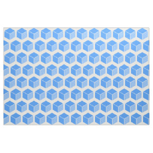 Block Pattern 02 - Baby Blue on White Fabric
