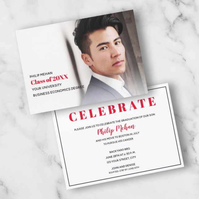 Block Photo Graduation Party Invitations (Creator Uploaded)