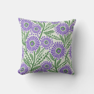 Block Print Circle Flower Design Cushion