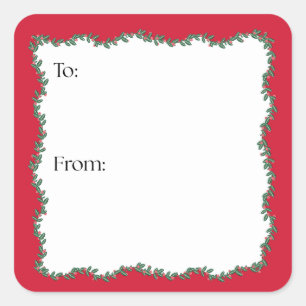 Block Print Garland Square Sticker