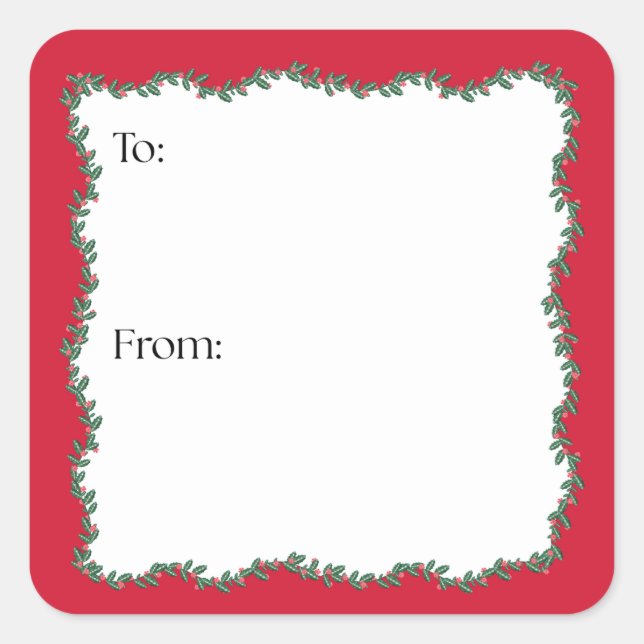 Block Print Garland Square Sticker (Front)