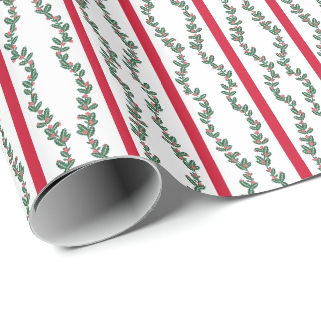 Block Print Garlands  Wrapping Paper (Roll Corner)