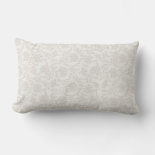 Block Print Inspired floral neutral  Lumbar Cushion