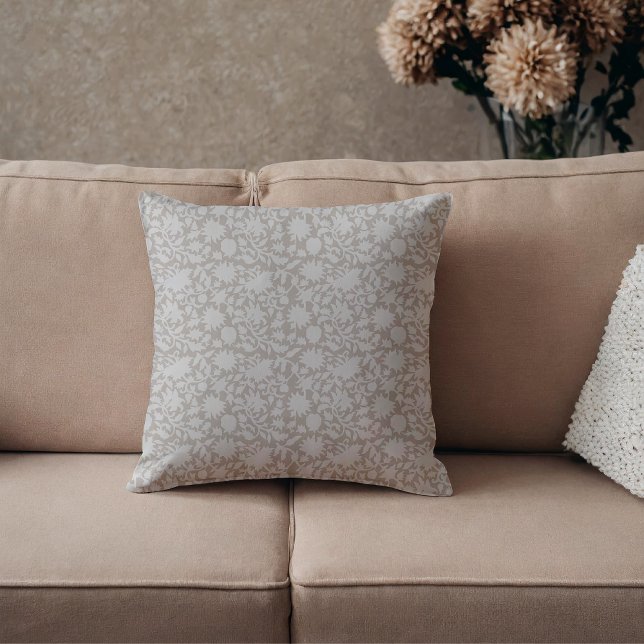 Block print inspired light tan neutral  cushion (Creator Uploaded)