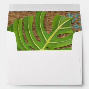 Block Print Palm on Wicker Background Envelope