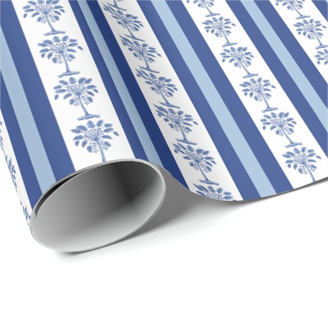 Block Print Palmetto Stripe  Wrapping Paper (Roll Corner)