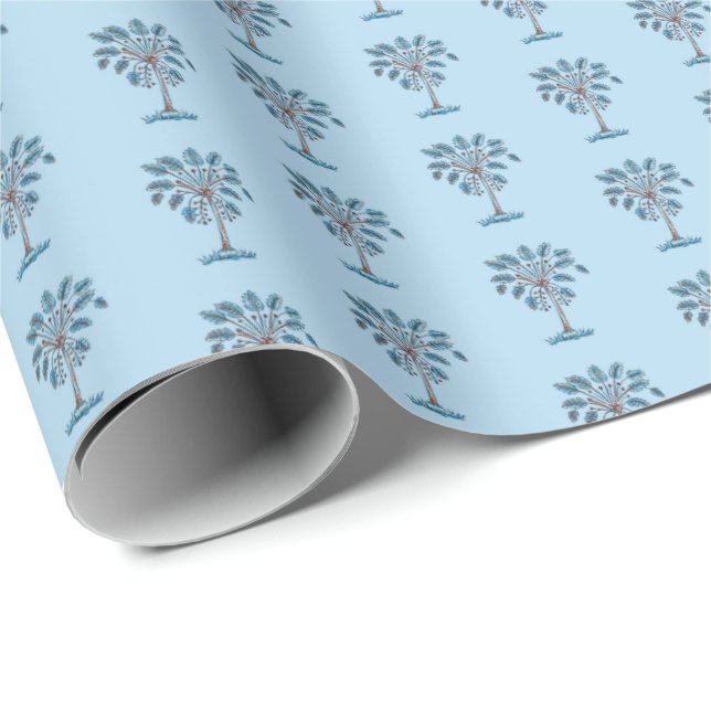 Block Print Palmetto Tree  Wrapping Paper (Roll Corner)