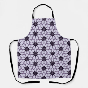 Block Print Tiled Flowers purple Apron