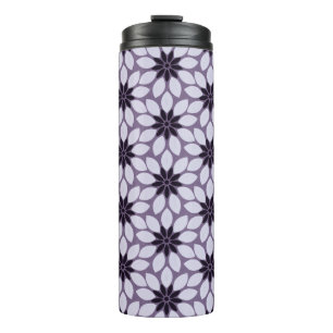 Block Print Tiled Flowers purple Thermal Tumbler