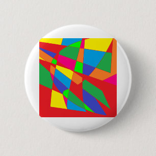 block red colours art 6 cm round badge