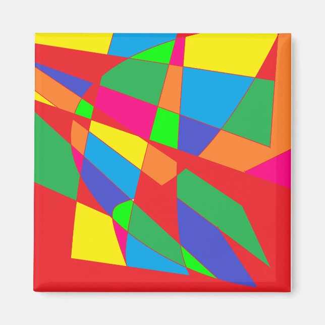 block red colours art magnet (Front)