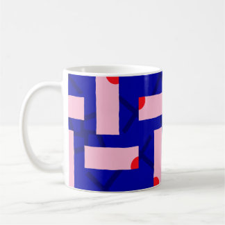 Block Theory Bold Pink & Cobalt Blue Pattern Mug