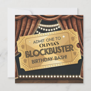 Blockbuster Movie-Themed Birthday Design Invitation