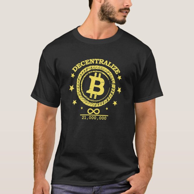 Blockchain 21 Million Decentralise Blockchain Cryp T-Shirt (Front)