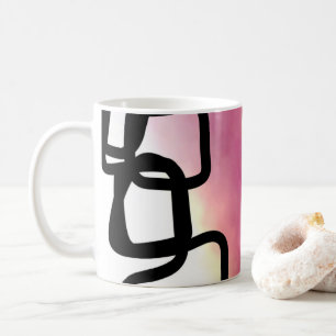 Blockchain: Abstract Pink, Yellow, Black & White Coffee Mug