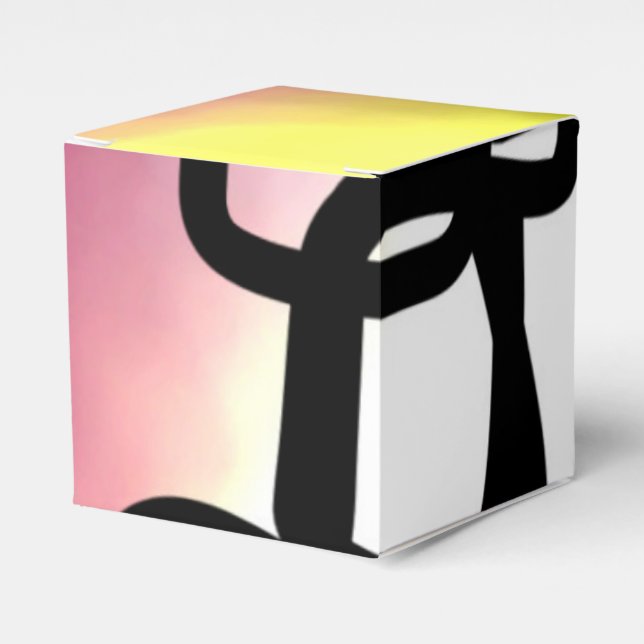 Blockchain: Abstract Pink, Yellow, Black & White Favour Box (Front Side)