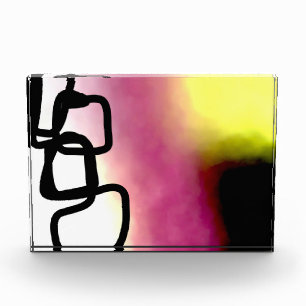 Blockchain: Abstract Pink, Yellow, Black & White Photo Block