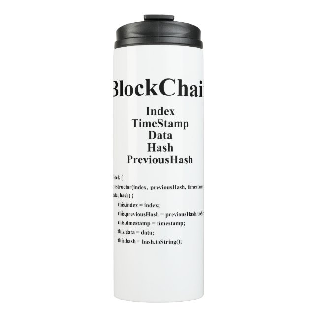 BlockChain Thermal Tumbler (Front)