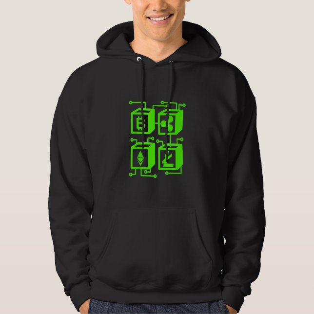 Blockchain Trade Coin Crypto Cryptocurrency Money Hoodie (Front)