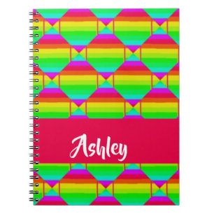 Blocked bright rainbow shapes notebook
