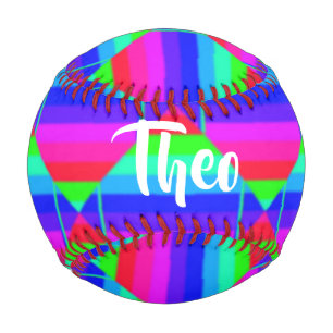 Blocked rainbow shapes baseball