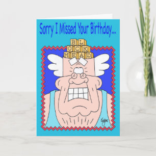 BLOCKHEAD Belated Birthday Card