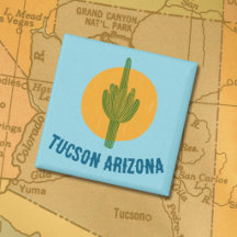 Blockprint Style Tucson Arizona Saguaro Cactus