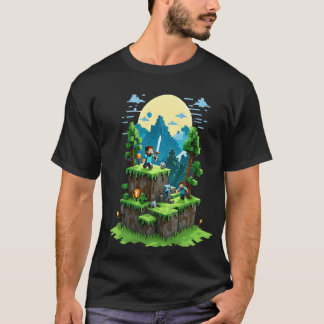BlockQuest Adventures – Pixel Art Gamer T-Shirt
