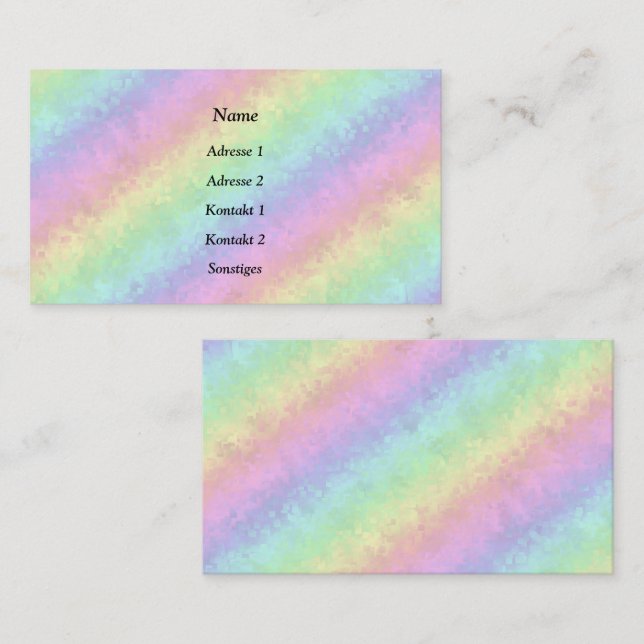 Blocks in Pastel Colours 3D Rainbow Art Business Card (Front/Back)