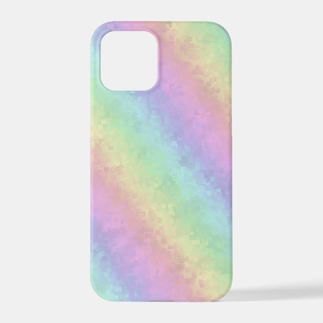 Blocks in Pastel Colours 3D Rainbow Art iPhone Case (Back)