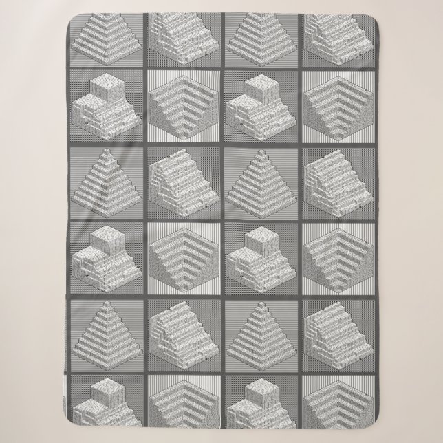 Blocks Maze Puzzle Sherpa Blanket (Front)