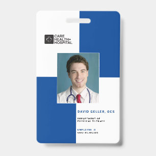 Blocks Medical Staff ID + Barcode Vertical Badge