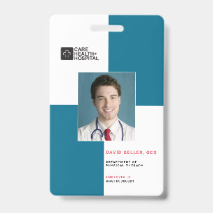 Blocks Medical Staff ID + Barcode   Vertical Badge