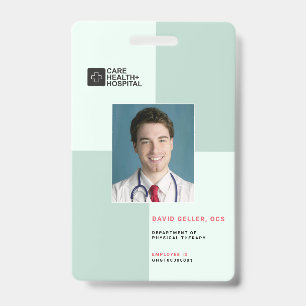 Blocks Medical Staff ID + Barcode Vertical Badge