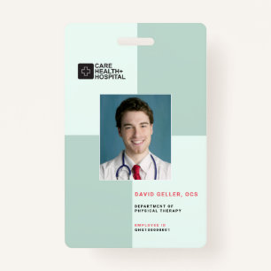 Blocks Medical Staff ID + Barcode   Vertical ID Badge
