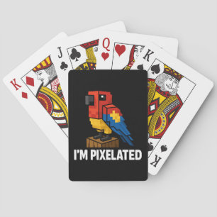 Blocky Jungle Parrot Pixelated Parrot Pixel Art Playing Cards