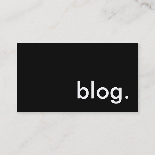 blog. business card (Front)