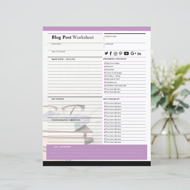 Blog Post Planner Template (Standing Front)